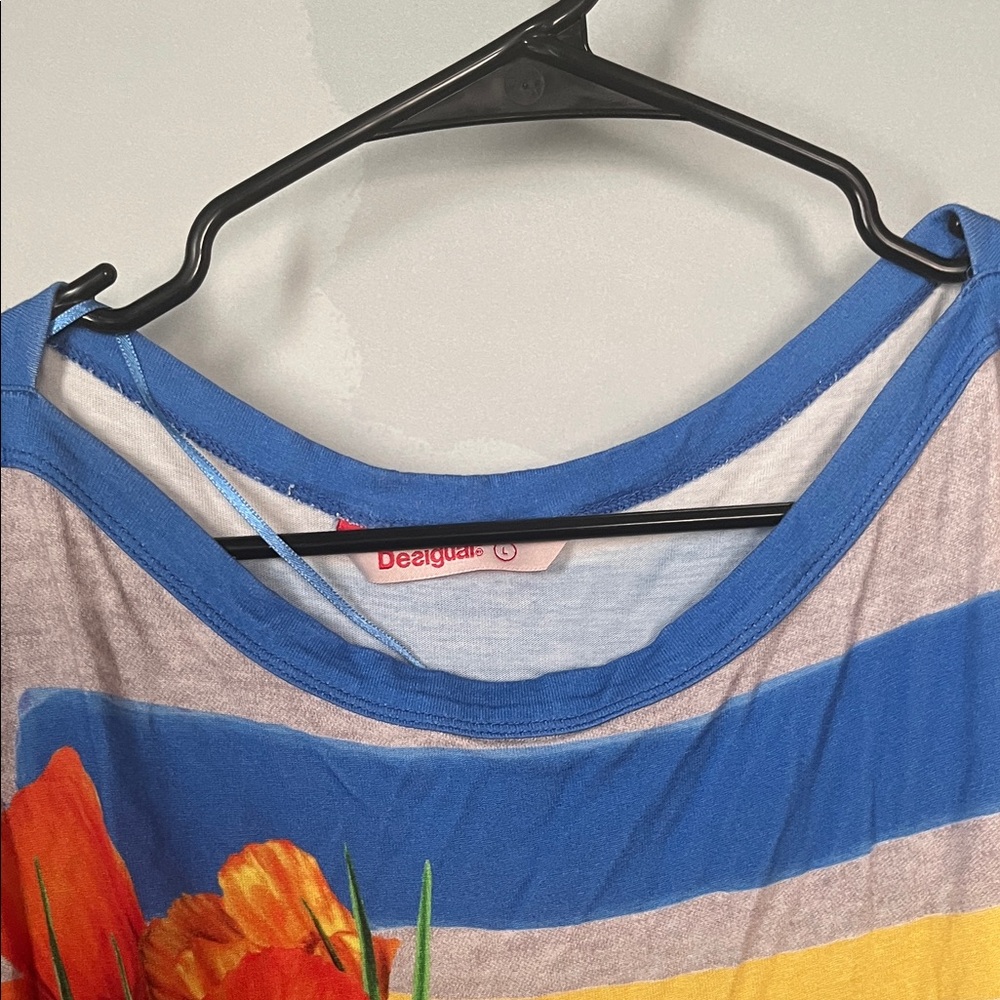 Vintage Desigual Floral Striped Women's Top. Medium - Picture 9 of 10